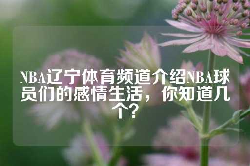 NBA辽宁体育频道介绍NBA球员们的感情生活，你知道几个？-第1张图片-皇冠信用盘出租